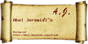 Abel Jeremiás névjegykártya
